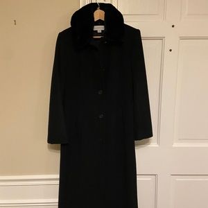 Liz Claiborne 100% Black Wool Coat